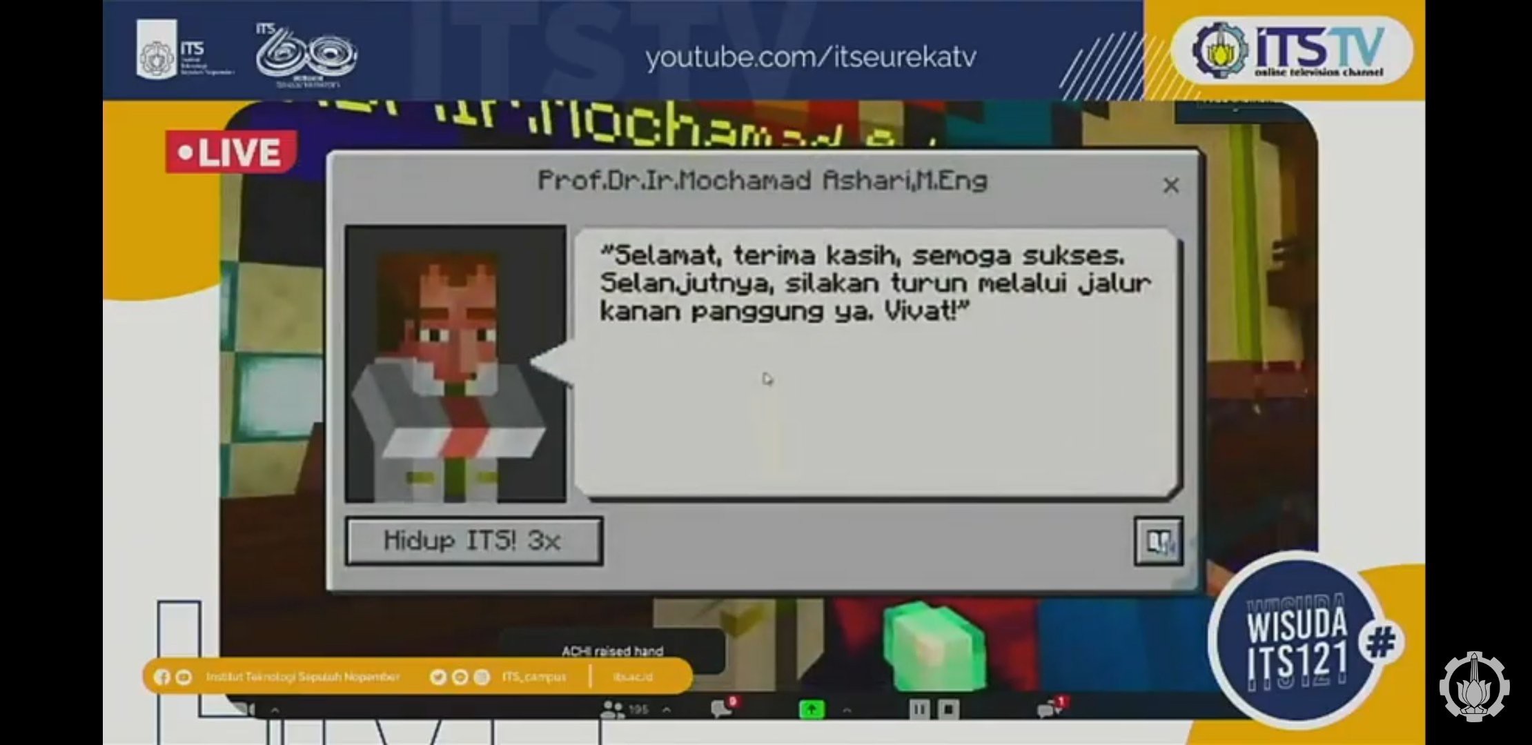 Gelar Wisuda Daring Pertama, ITS Hadirkan Minecraft