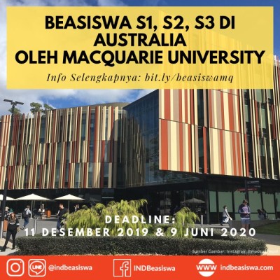 BEASISWA S1, S2, S3 DI AUSTRALIA OLEH MACQUARIE UNIVERSITY