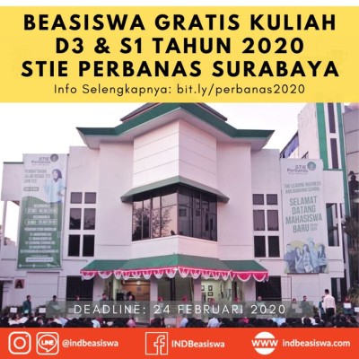 BEASISWA STIE PERBANAS SURABAYA GRATIS KULIAH D3 DAN S1