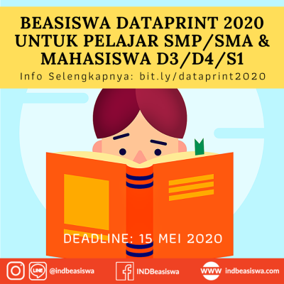 BEASISWA DATAPRINT 2020 UNTUK PELAJAR SMP/SMA/SEDERAJAT DAN MAHASISWA D3/D4/S1⁣