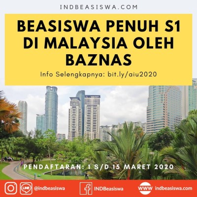 BEASISWA PENUH KULIAH S1 DI MALAYSIA OLEH BAZNAS⁣