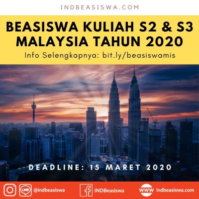 BEASISWA KULIAH S2 & S3 MALAYSIA TAHUN 2020⁣
