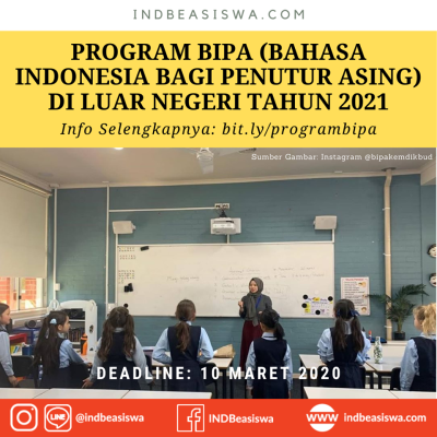 PROGRAM BIPA (BAHASA INDONESIA BAGI PENUTUR ASING) DI LUAR NEGERI TAHUN 2021