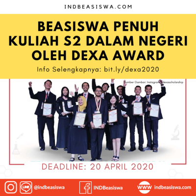 BEASISWA PENUH KULIAH S2 DALAM NEGERI OLEH DEXA AWARD⁣