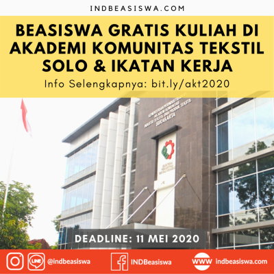 BEASISWA GRATIS KULIAH DI AKADEMI KOMUNITAS TEKSTIL SOLO DAN IKATAN KERJA