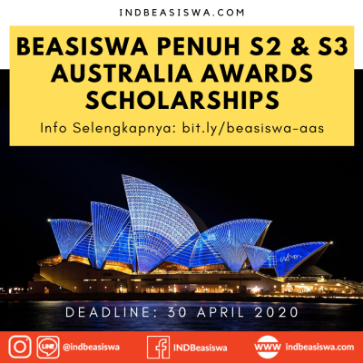 [FULL SCHOLARSHIP] BEASISWA AUSTRALIA AWARDS (AAS) UNTUK KULIAH S2 & S3 TAHUN 2021