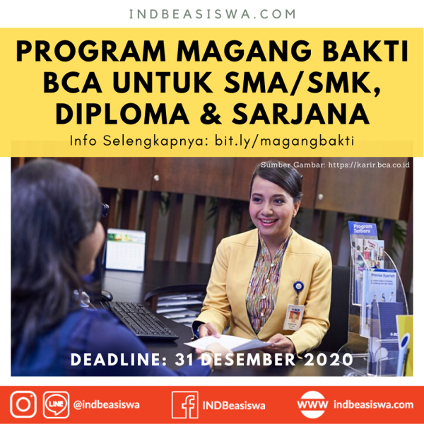 PROGRAM MAGANG BAKTI BCA 2020 UNTUK SMA/SMK, DIPLOMA DAN SARJANA ...