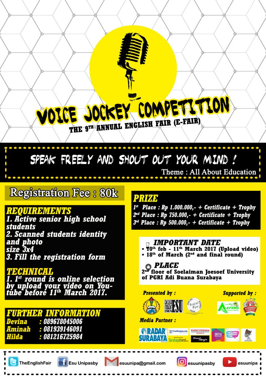 Poster VOICE JOCKEY COMPETITION