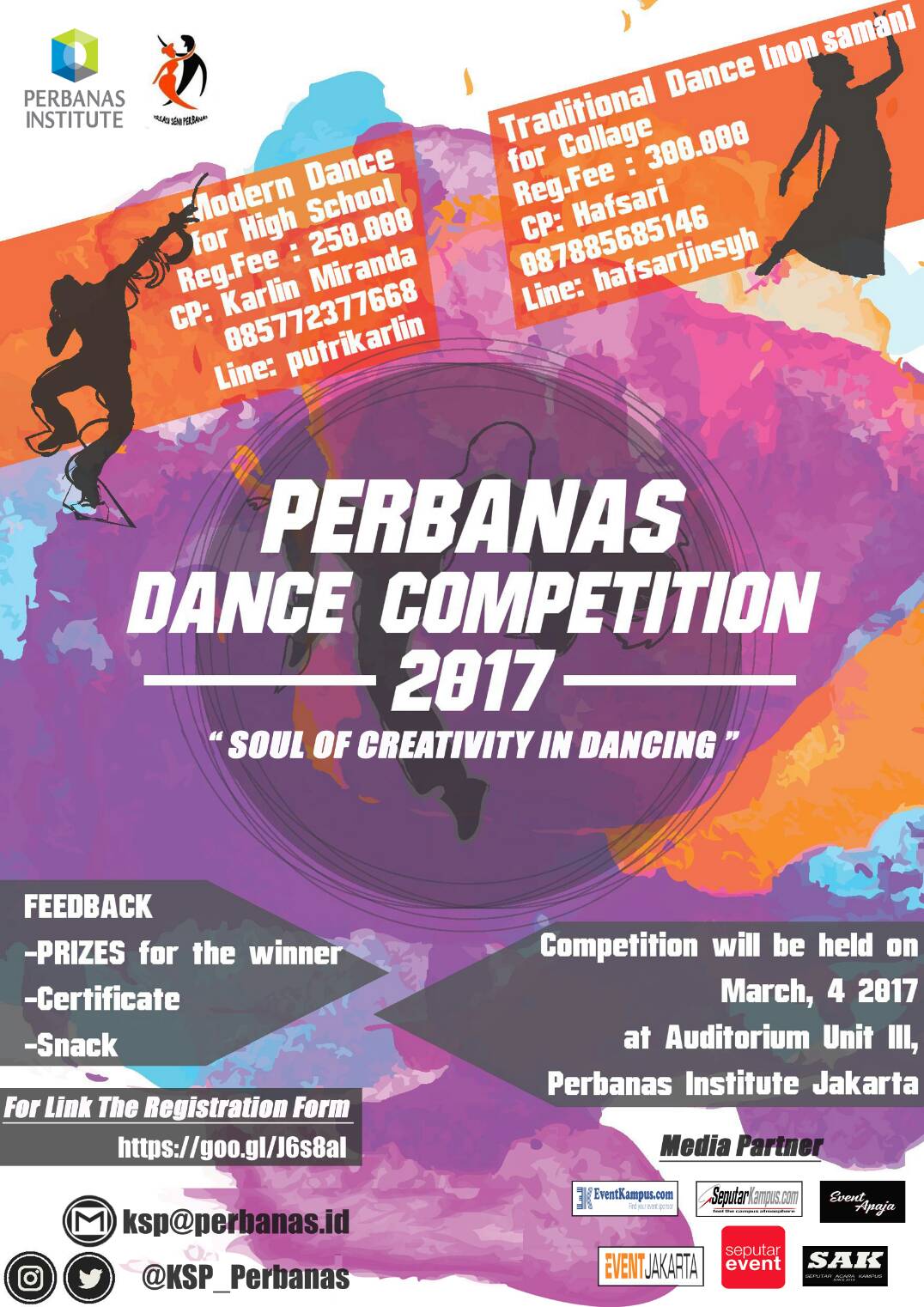 Poster PERBANAS DANCE COMPETITION 2017