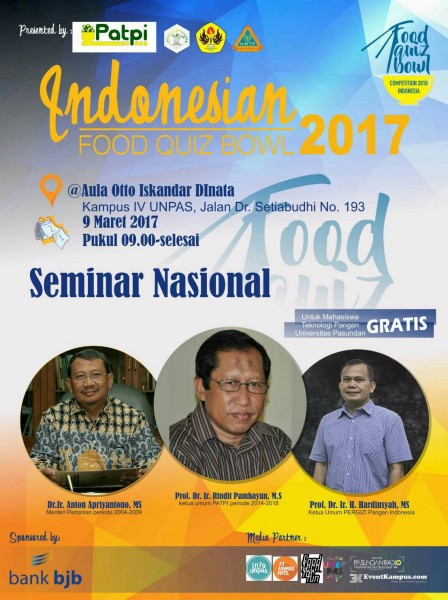 Seminar Nasional Indonesian Food Quiz Bowl Competition 2017 (IFQB)