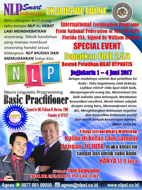 Poster Workshop NLP Basic Practitioner (International Certification Programe)