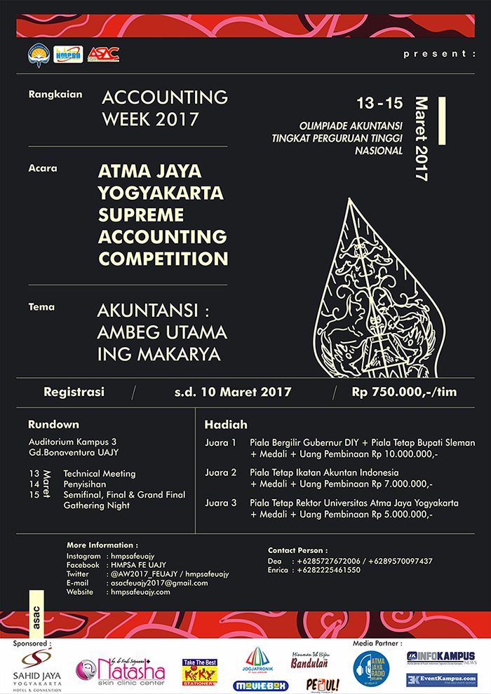Poster Olimpiade Akuntansi - Atma Jaya Yogyakarta Supreme Accounting Competition