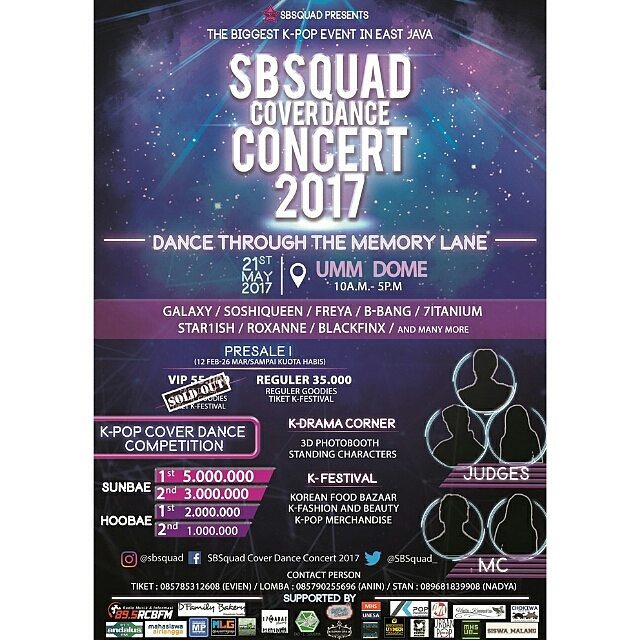 Poster SBSQUAD COVER DANCE CONCERT 2017