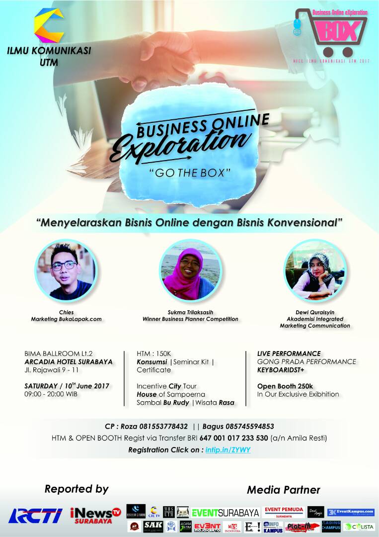 Poster MICE BOX "Menyelaraskan Bisnis Online dengan Bisnis Konvensional"