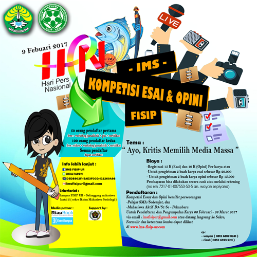 Kompetisi Menulis Esai dan Opini antar Pelajar dan Mahasiswa se-Pekanbaru