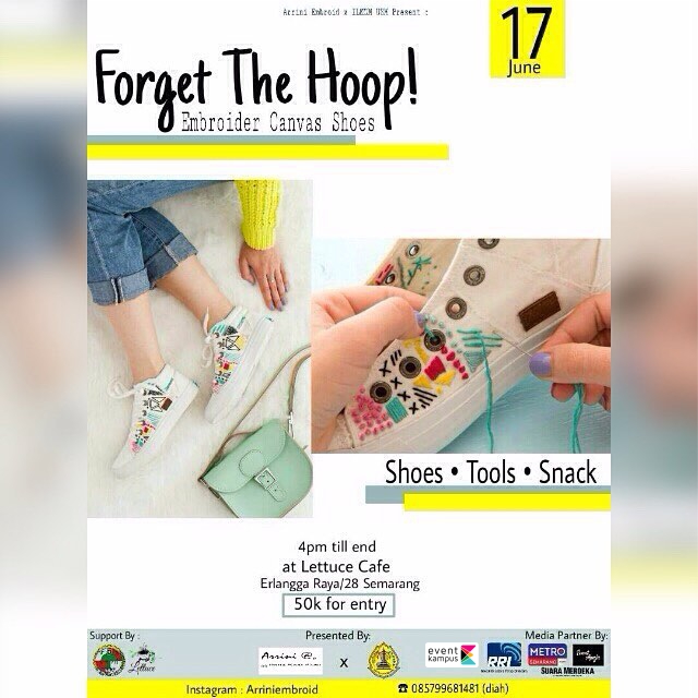 Poster  "Forget The Hoop! Embroider Canvas Shoes" 