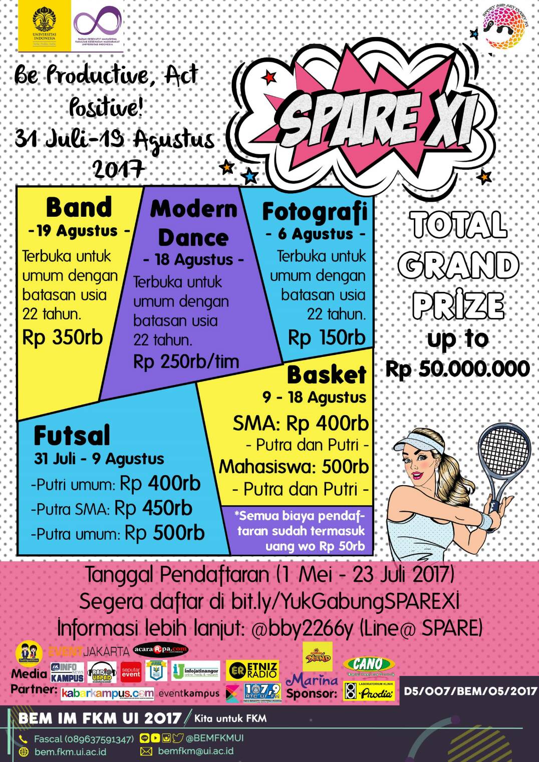 Poster [ART] PENDAFTARAN SPARE XI (SPORT &amp; ART EVENT XI)