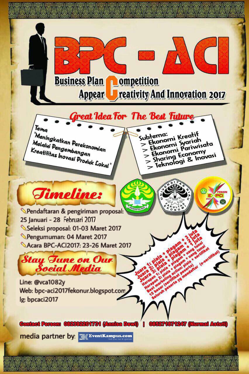 Poster Business Plan Competition 2017