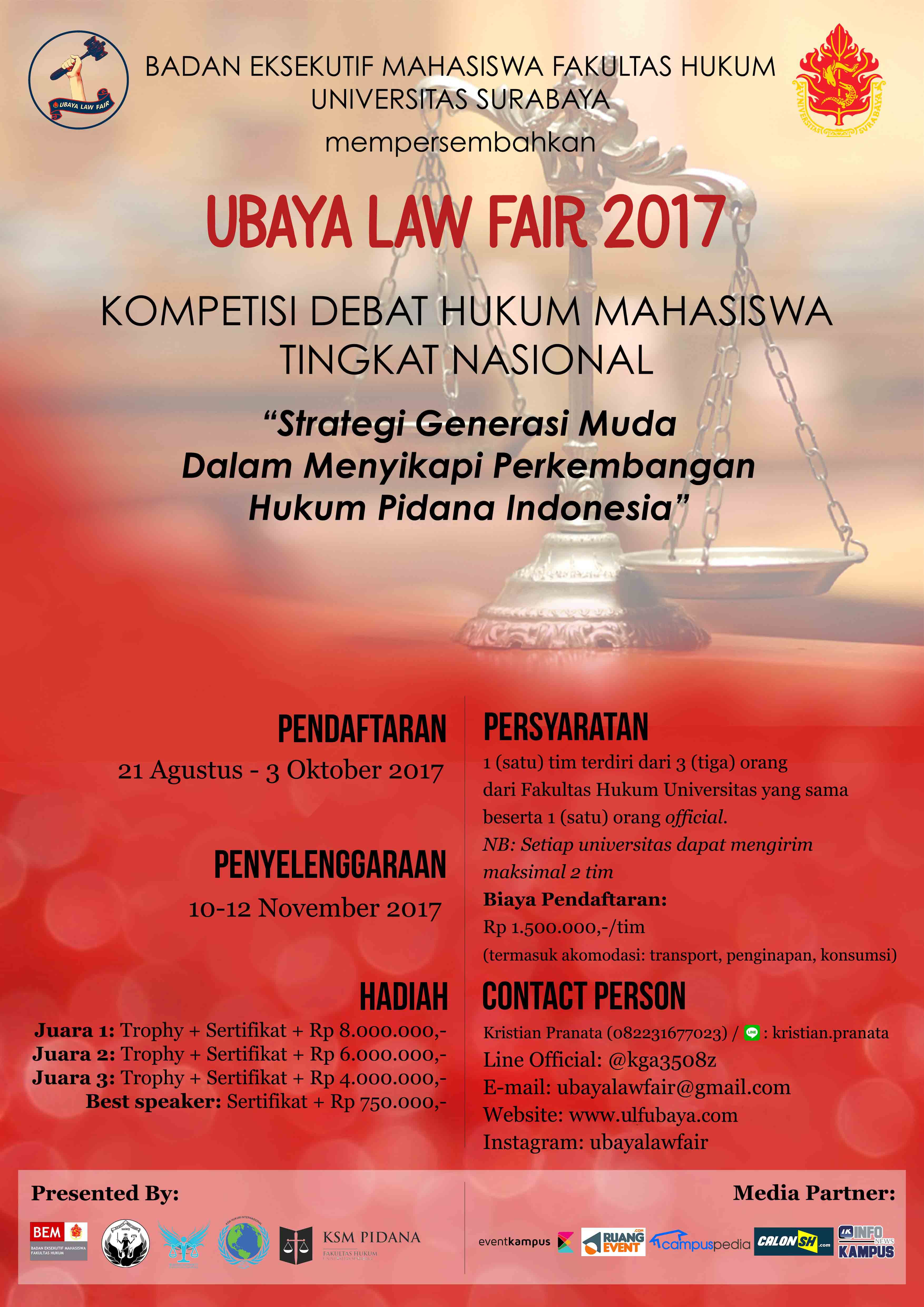 Poster Debat Hukum Mahasiswa Nasional ULF 2017