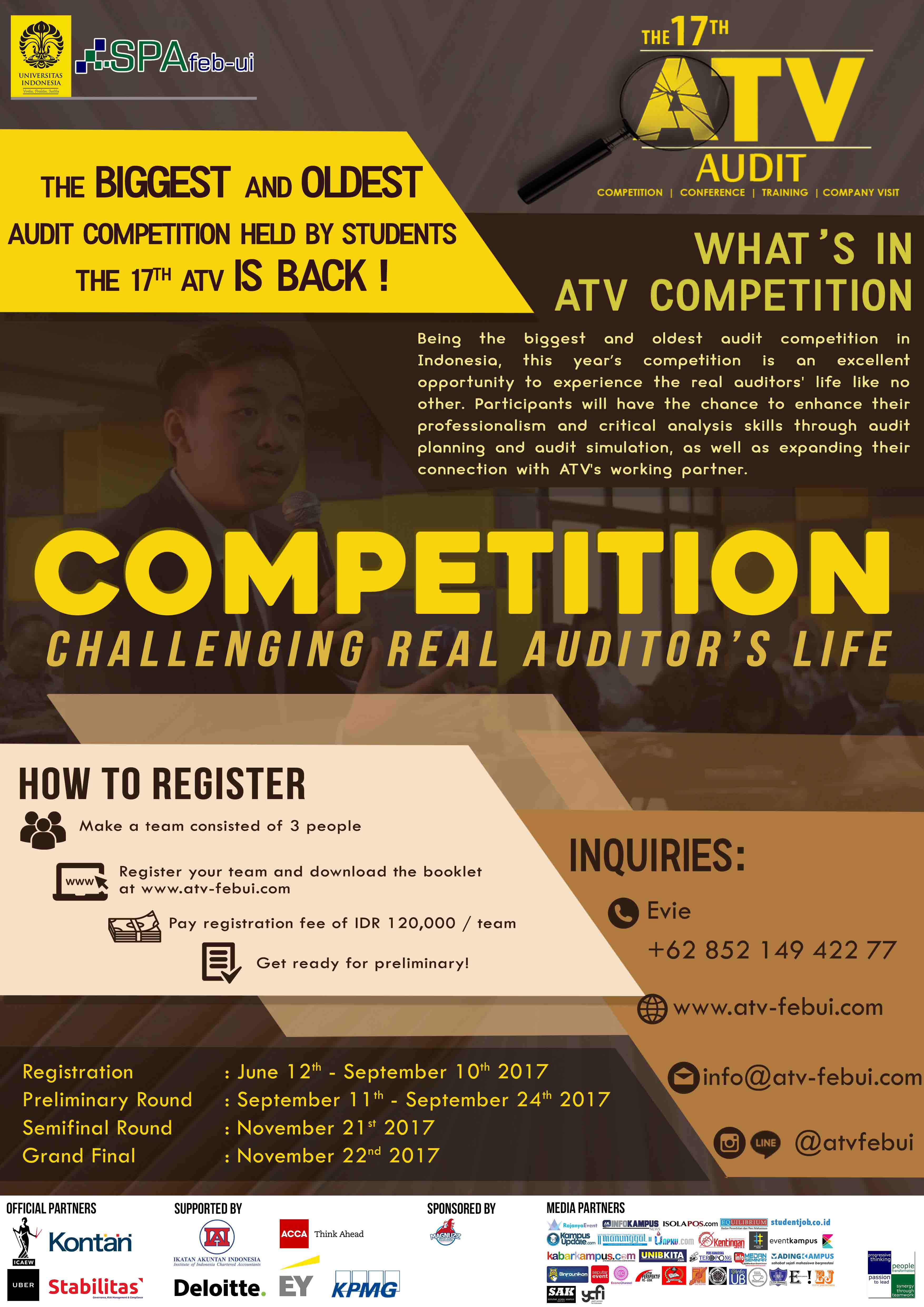 Poster The 17th Audit Competition (ATV) Fakultas Ekonomi dan Bisnis Universitas Indonesia