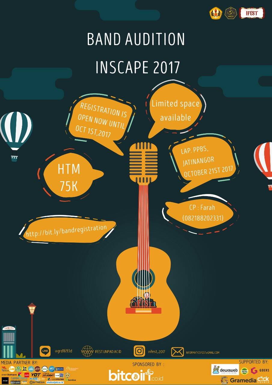 Poster INFORMATICS FESTIVAL 2017 - Band Audition Inscape 2017