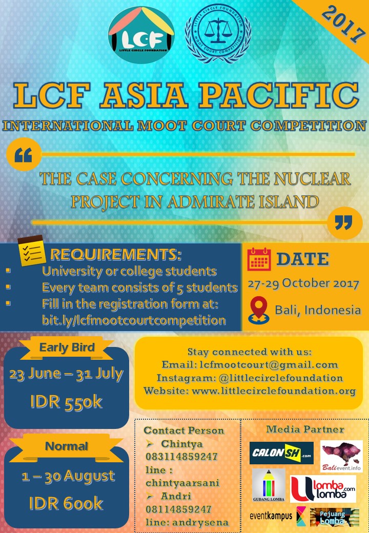Poster LCF ASIA PACIFIC INTERNATIONAL MOOT COURT COMPETITION