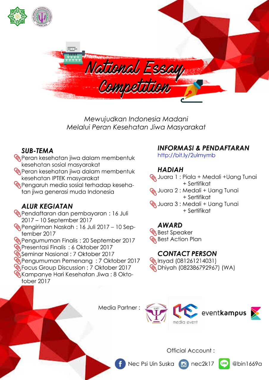 Poster National Event Compeetition " Mewujudkan Indonesia Madani Melalui Peran Kesehatan Jiwa Masyarakat"