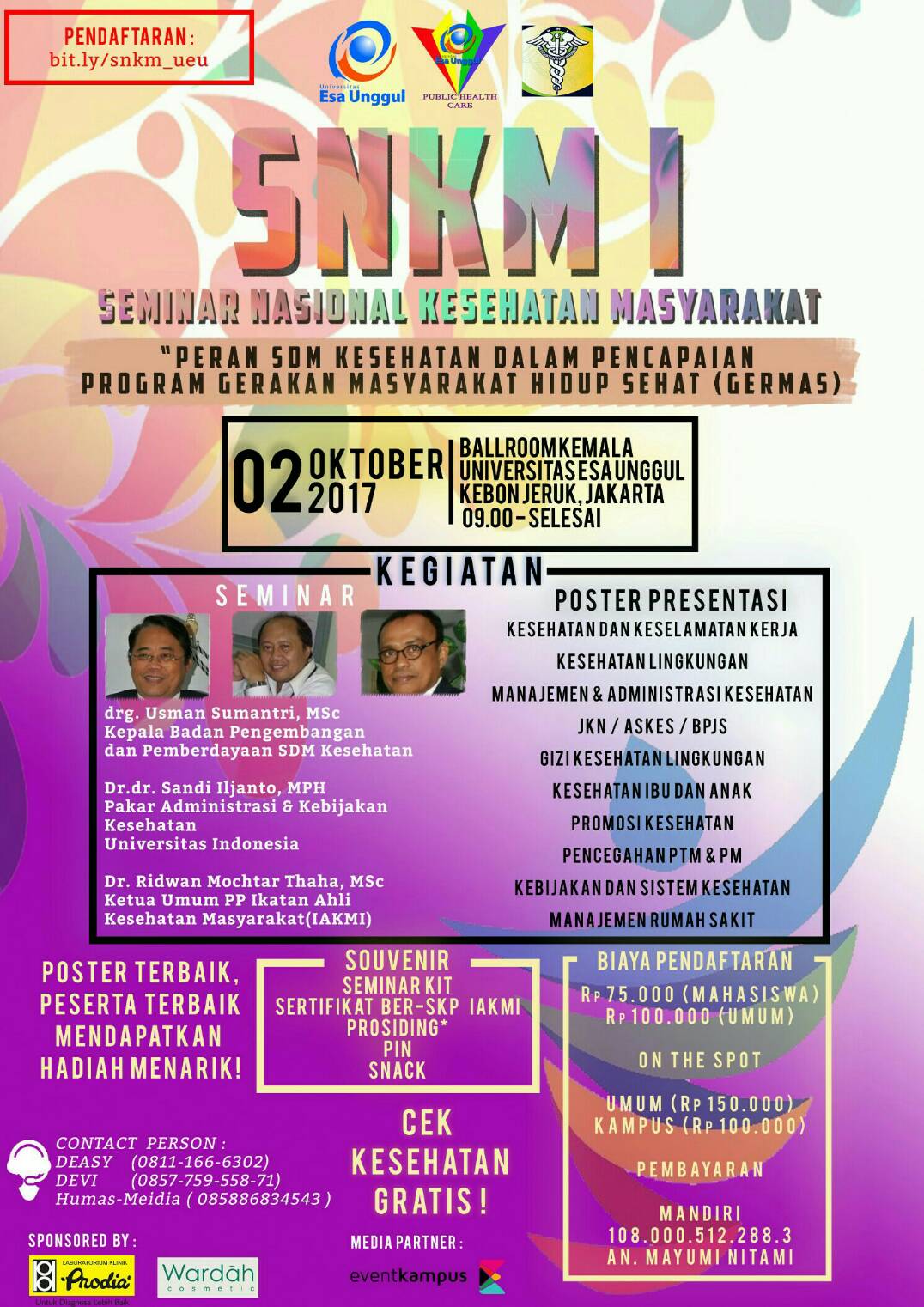 Poster SNKM I (Seminar Nasional Kesehatan Masyarakat)