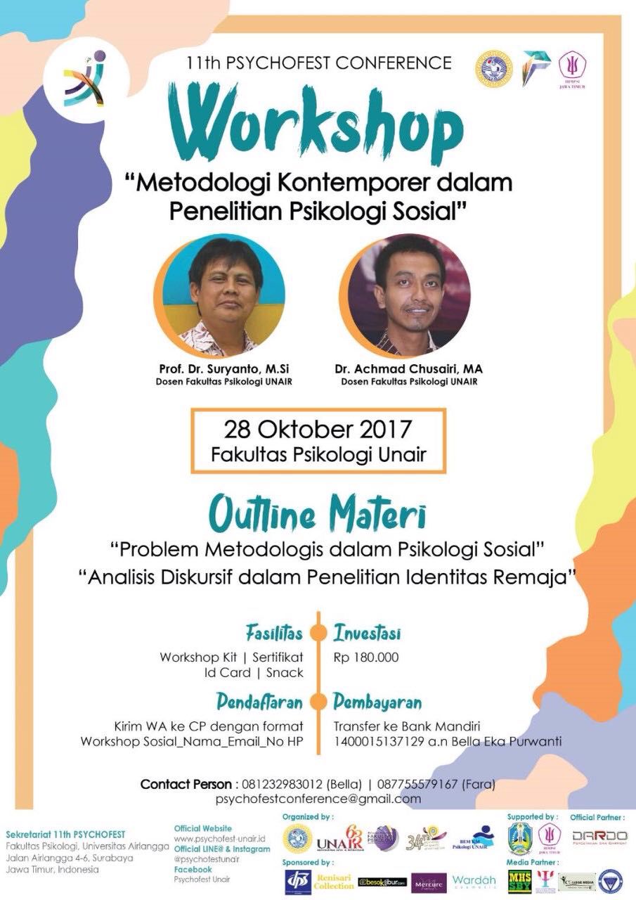 Poster WORKSHOP METODOLOGI DALAM PENELITIAN PSIKOLOGI SOSIAL