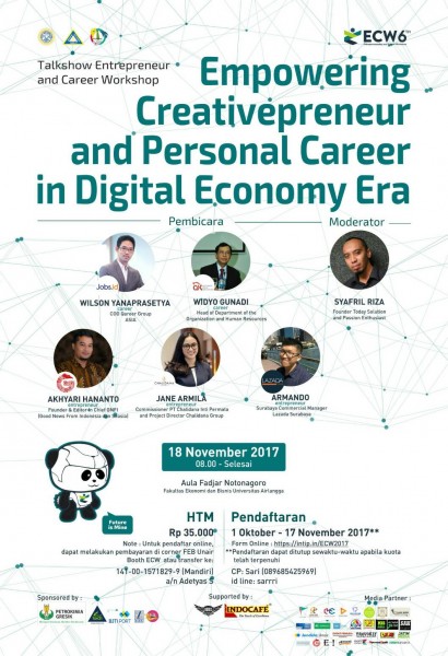 ECW 6th UNAIR (Talkshow Entrepreneur and Career Workshop in Digital Economy Era)