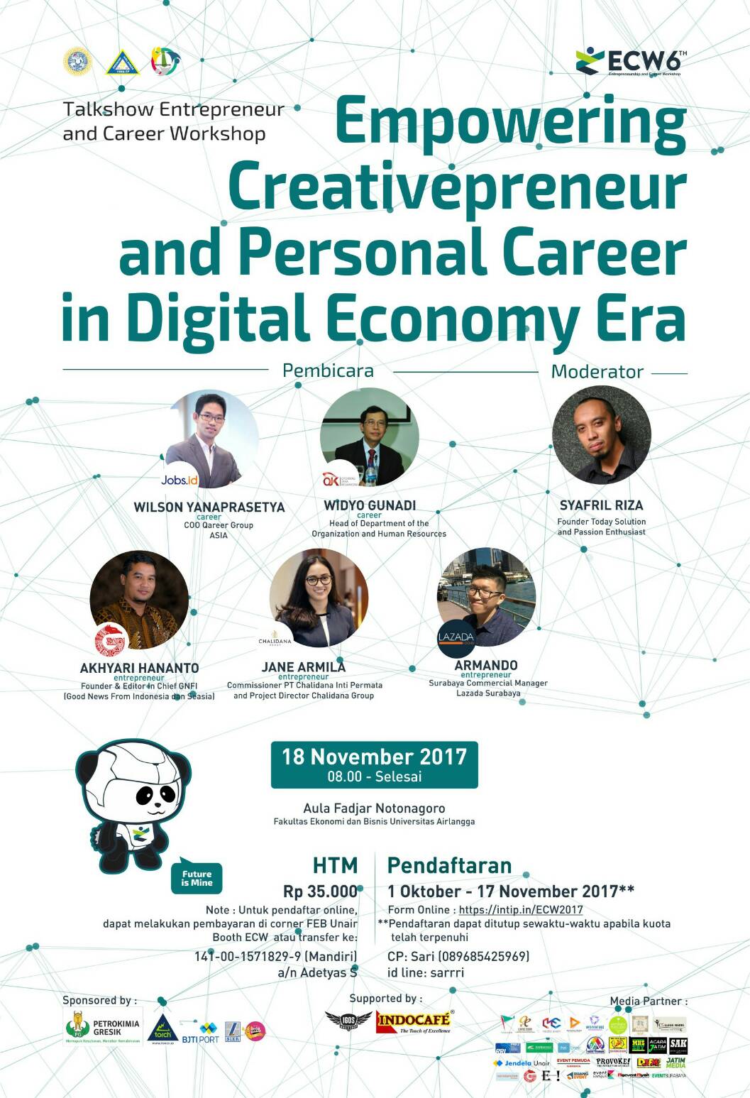 Poster ECW 6th UNAIR (Talkshow Entrepreneur and Career Workshop in Digital Economy Era)