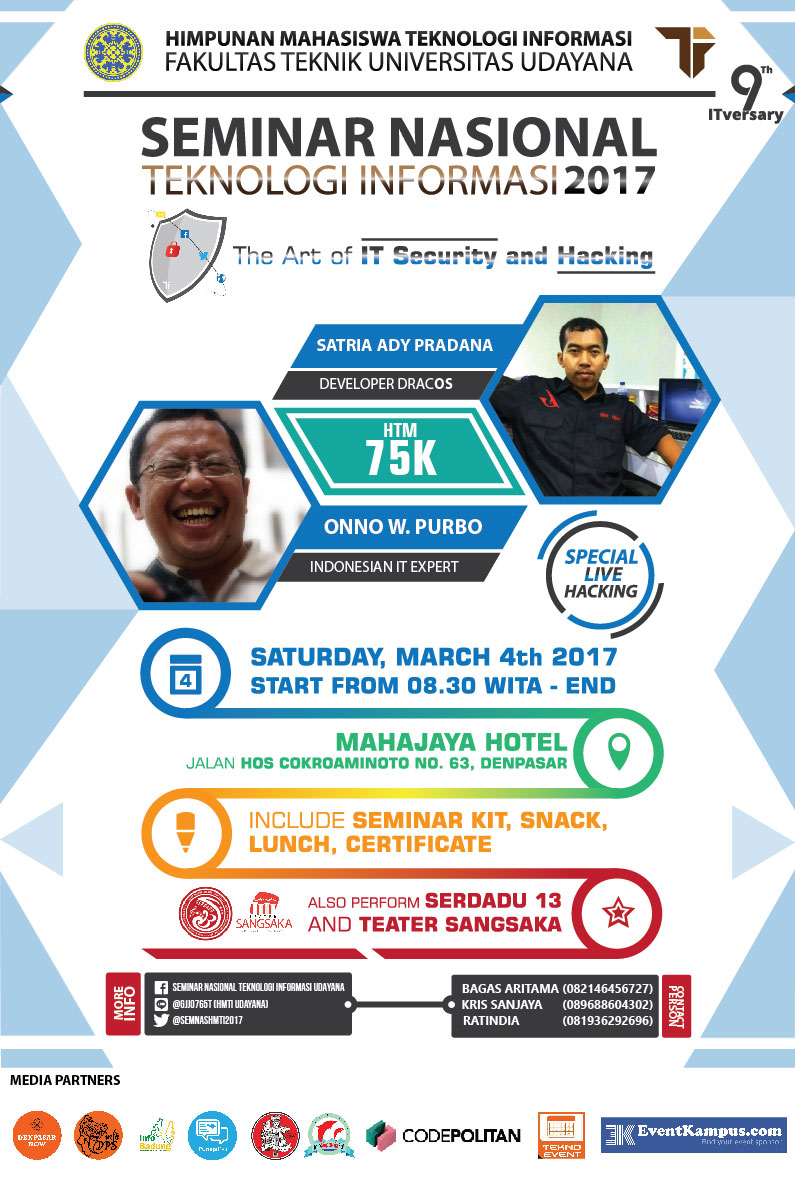 Poster Seminar Nasional Teknologi Informasi 2017 "The Art of IT Security and Hacking"
