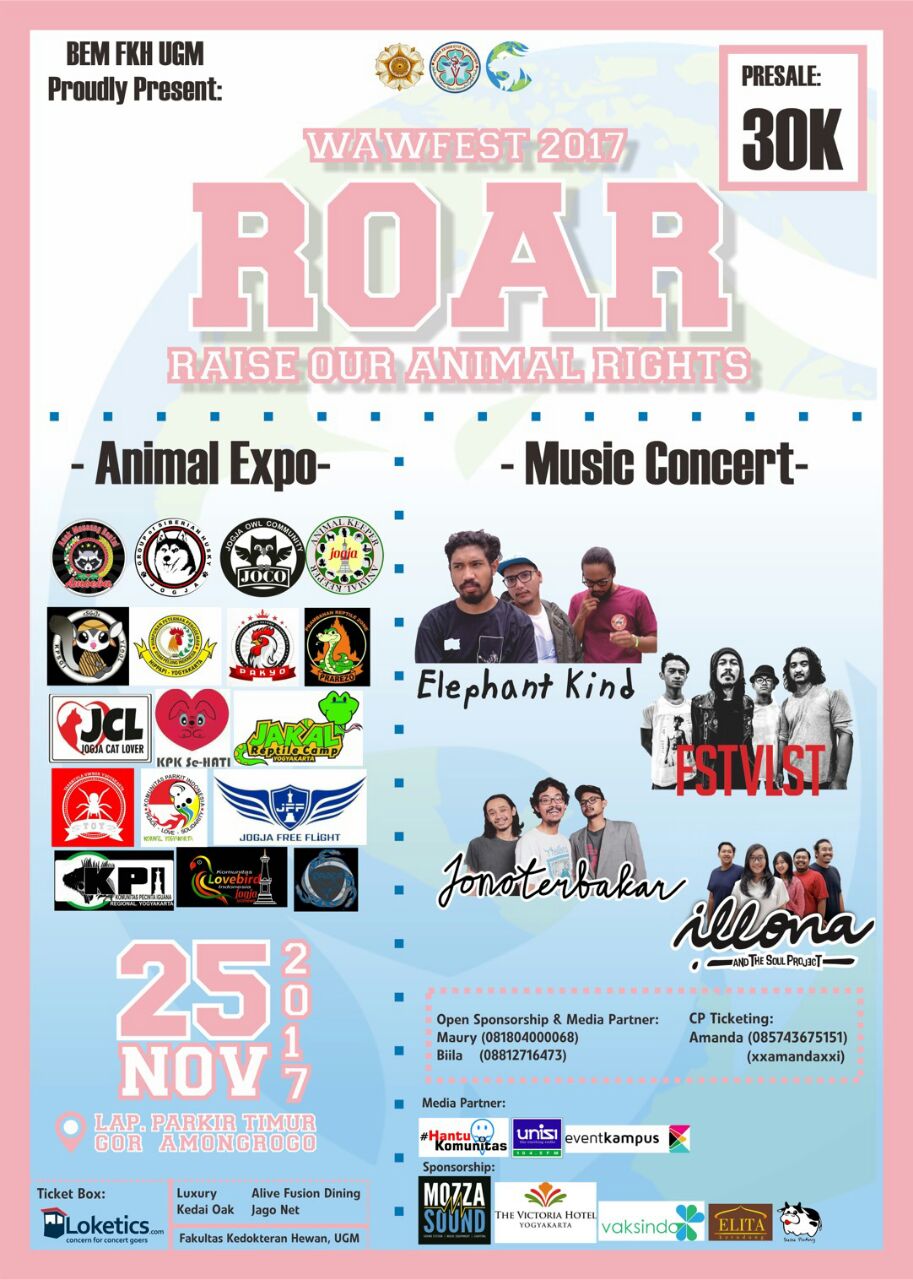 Poster World Animal Weeks FestivalðŸŽ† ROAR (Raise Our Animal Rights)