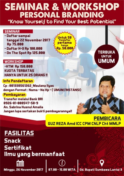 SEMINAR DAN WORKSHOP PERSONAL BRANDING
