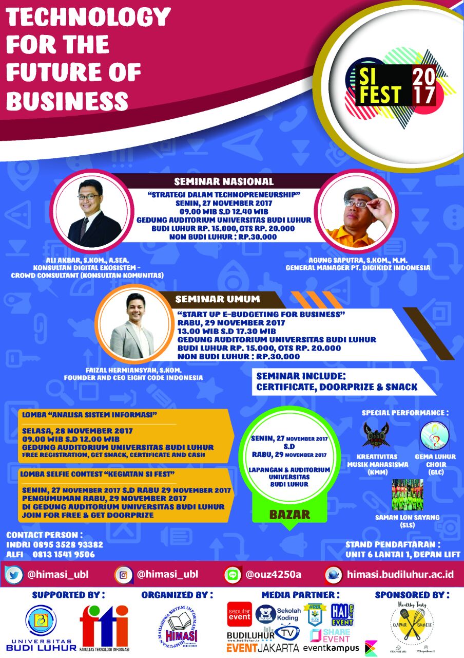 Poster SI FEST 2017 (Sistem Informasi Festival)