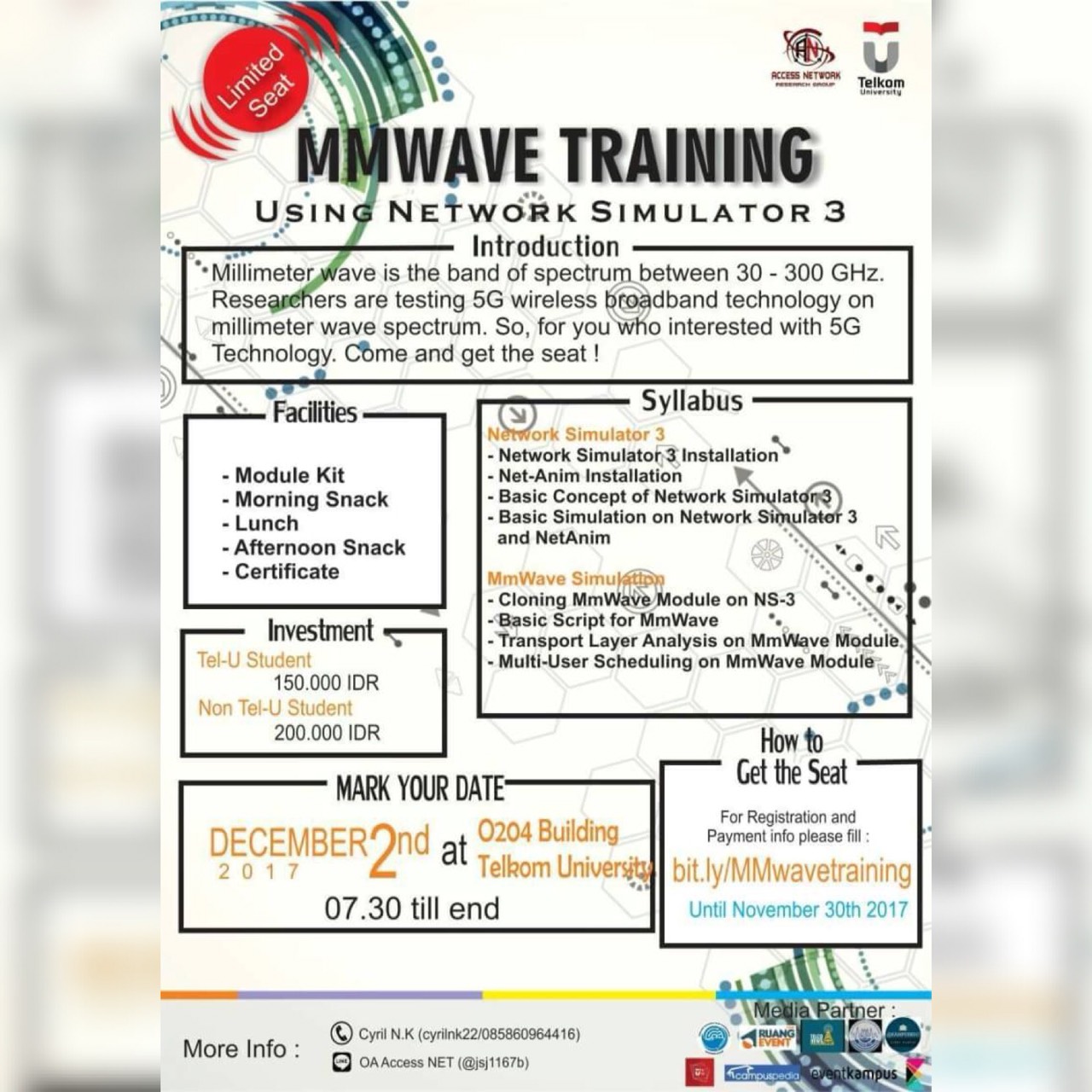 Poster MmWave Simulation Using Network Simulator 3 Training