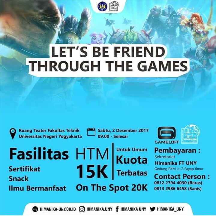 Poster MINI SEMINAR BERSAMA GAMELOFT INDONESIA