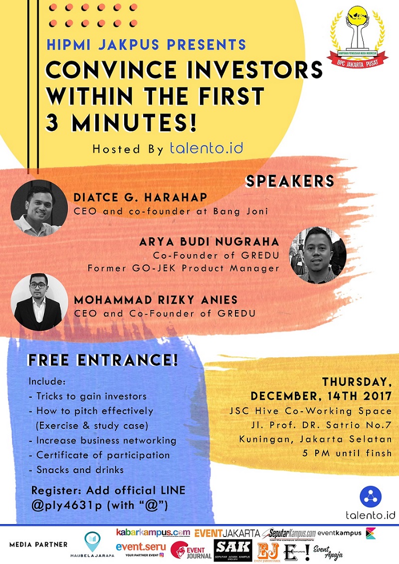 Poster SEMINAR: Convince Investors Within The First 3 Minutes