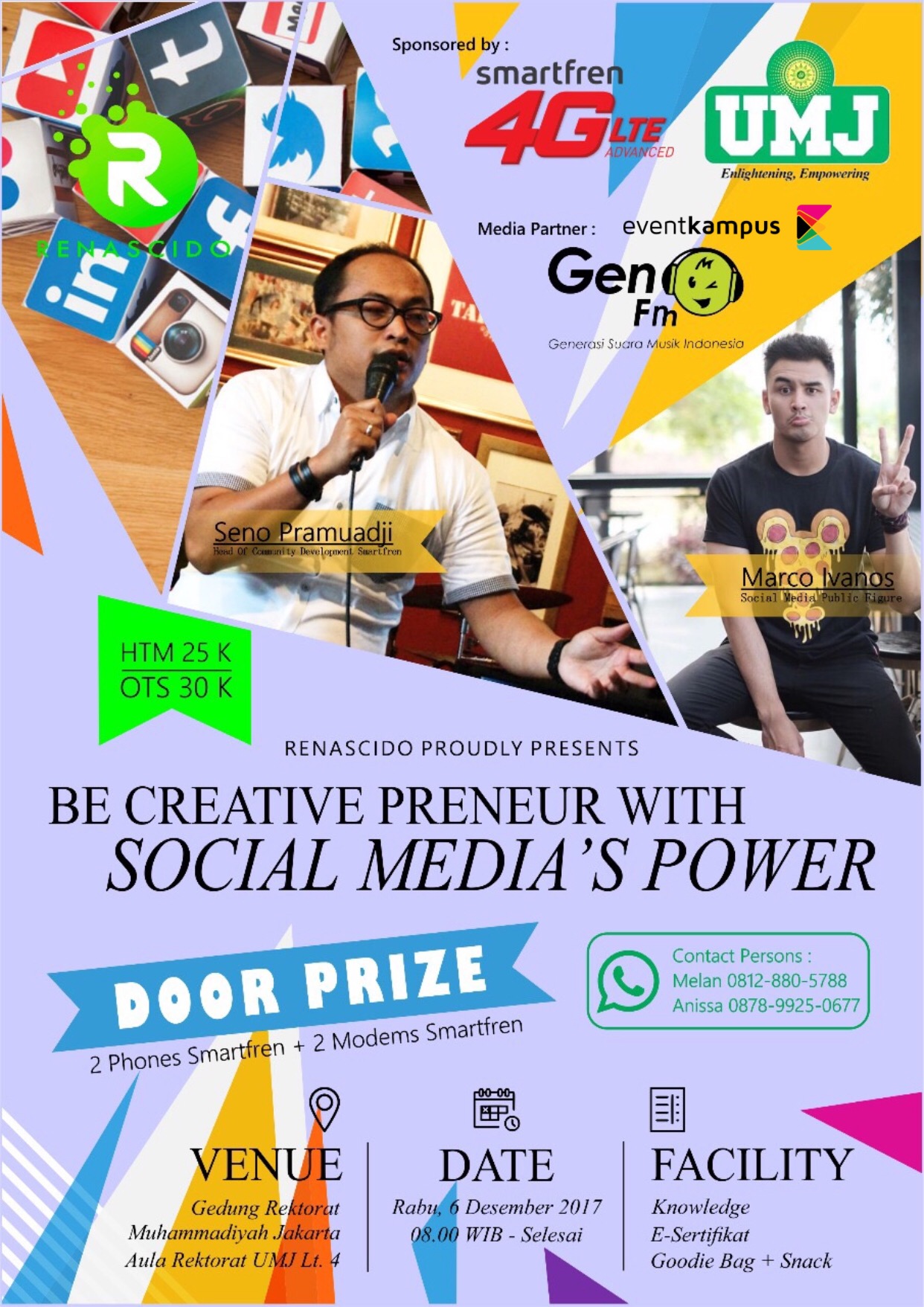 Poster Be creativepreneur with social media power's