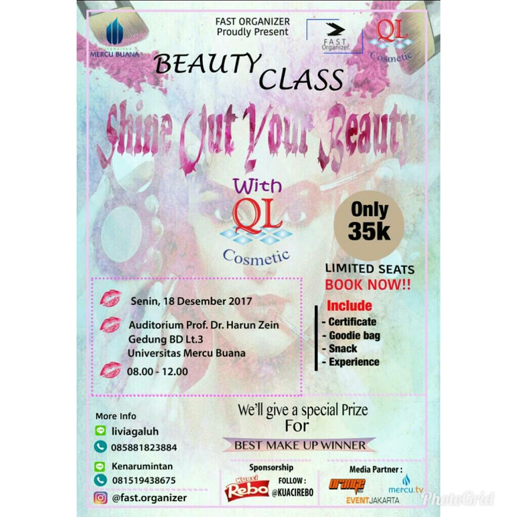 Poster Beauty Class "shine out your Beauty"