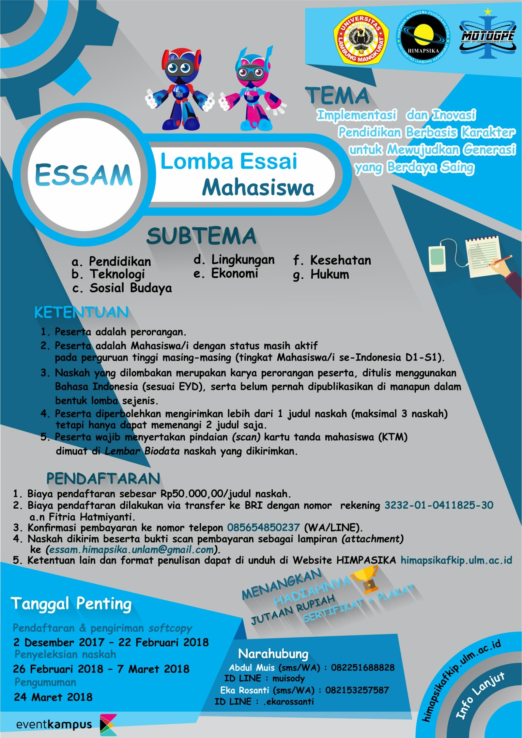 Poster Essam (Lomba Essai Mahasiswa)