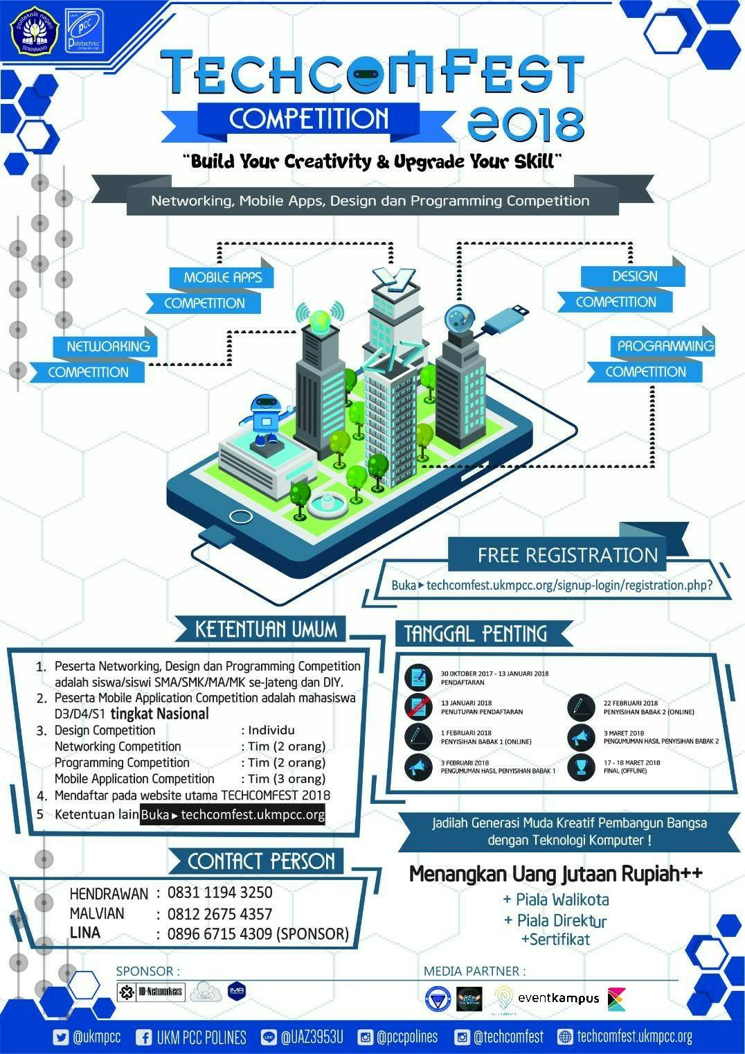 Poster TECHCOMFEST (TECHNOLOGY COMPUTER FESTIVAL) 2018