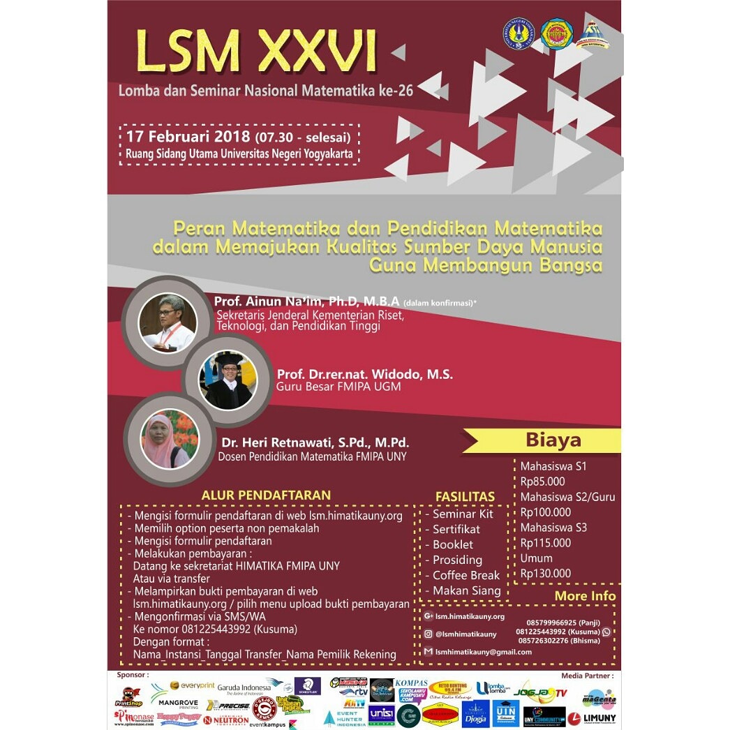 Poster Lomba dan Seminar Nasional Matematika ke-26