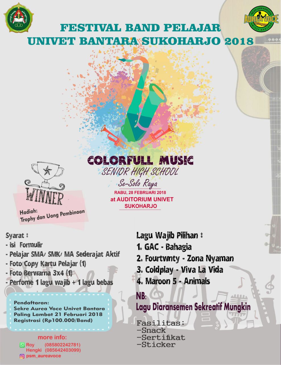 Poster COLORFUL MUSIC (FESTIVAL BAND PELAJAR) 