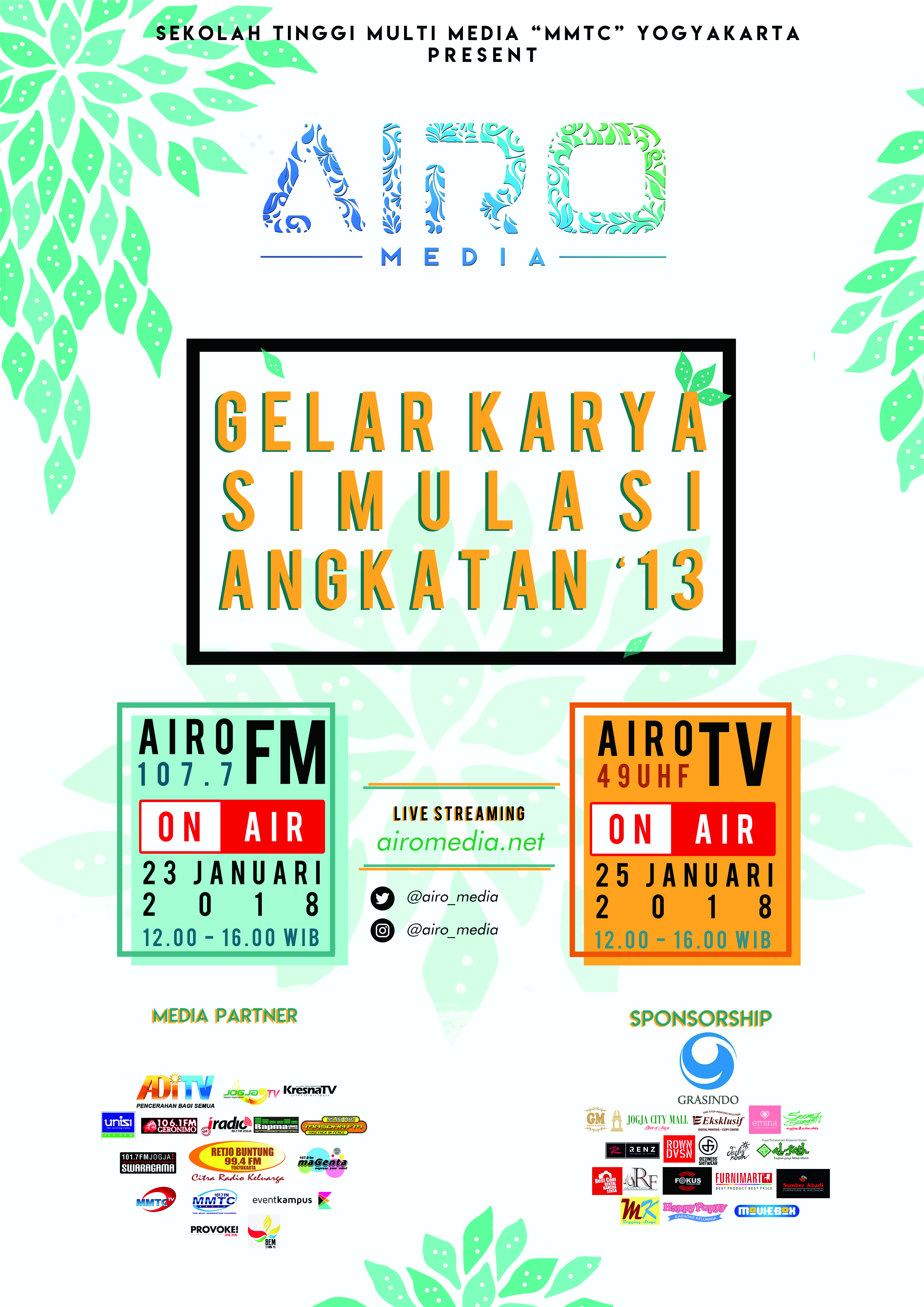 Poster Gelar Karya Simulasi Angkatan 13 STMM MMTC Airo Media