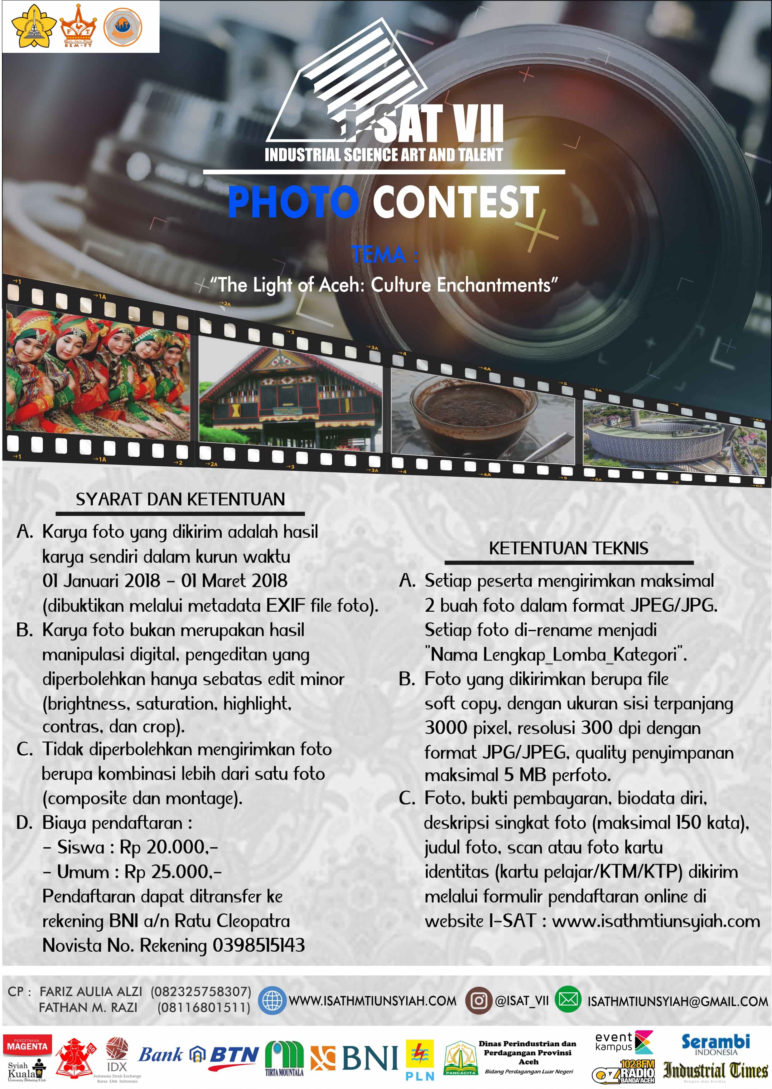 Poster INDUSTRIAL SCIENCE ART AND TALENT ( I-SAT ) VII - LOMBA FOTOGRAFI