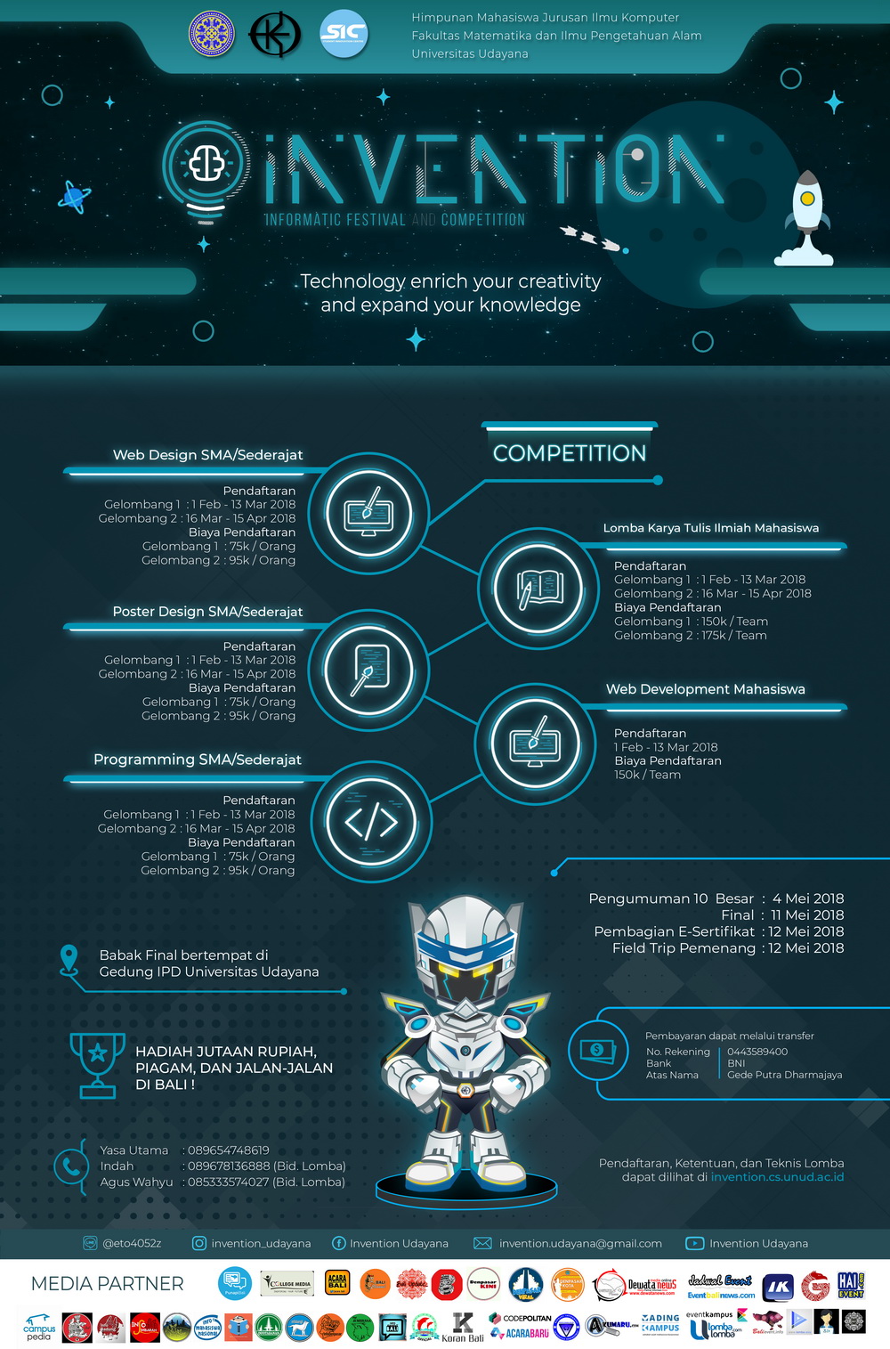 Poster Informatic Festival and Competition (INVENTION) 2018