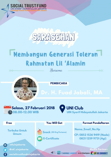 DISKUSI BULANAN : MEMBANGUN GENERASI TOLERAN RAHMATAN LIL 'ALAMAIN