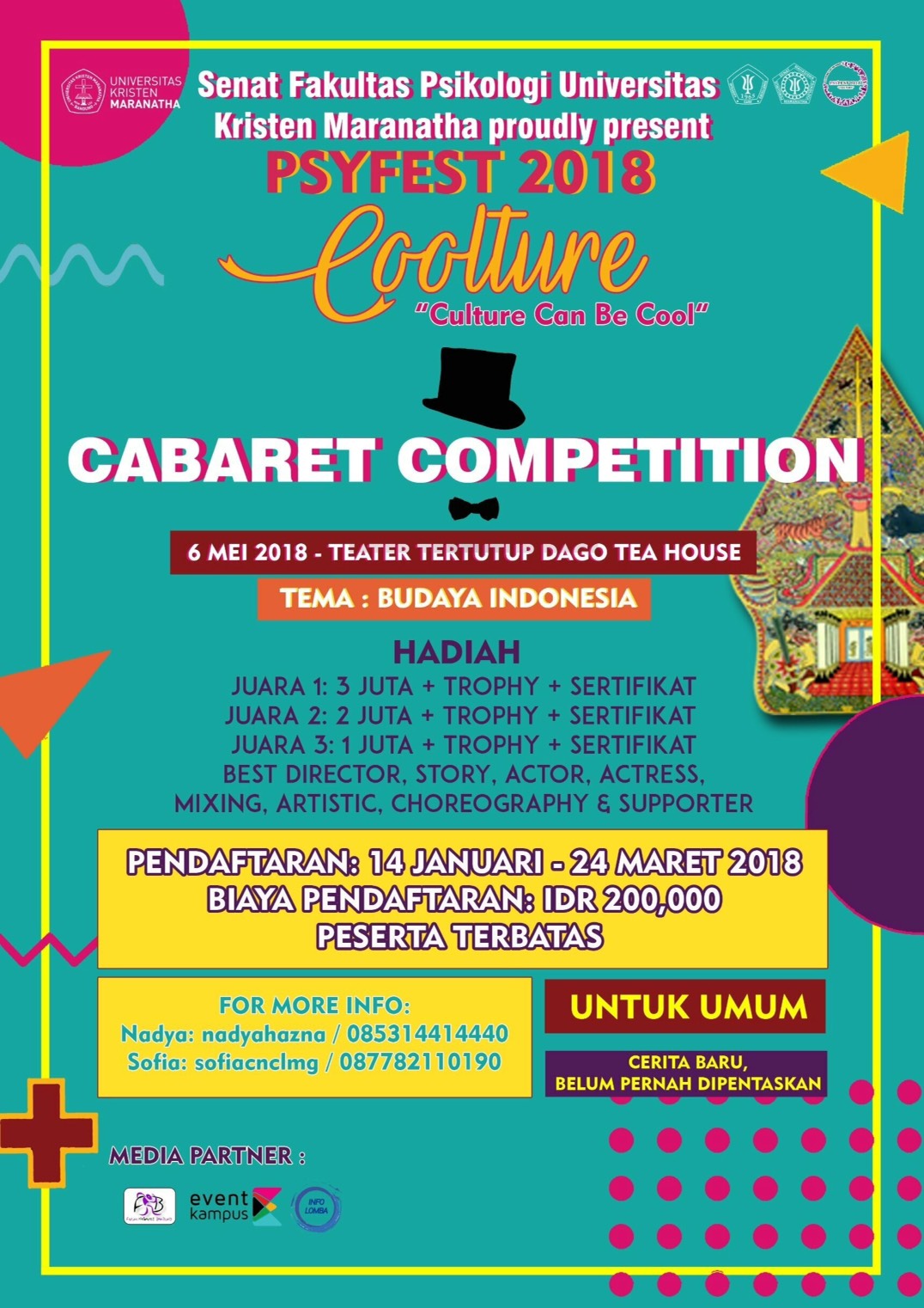 Poster Lomba Kabaret Coolture - Psyfest