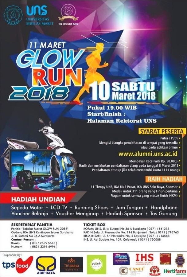 Poster 11 MARET GLOW RUN (disc 10%)